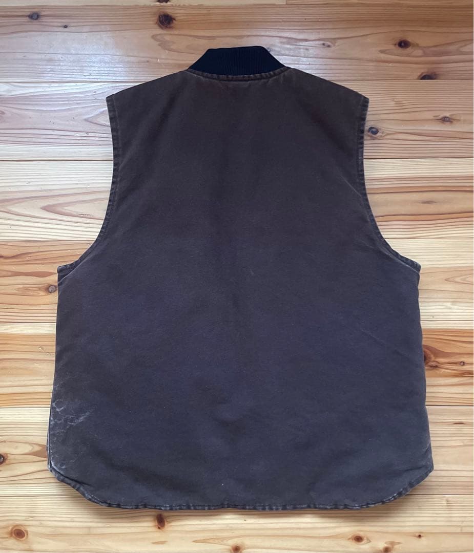 carhartt カーハート USA製 ダック ベスト ブラウン フェード 古着
