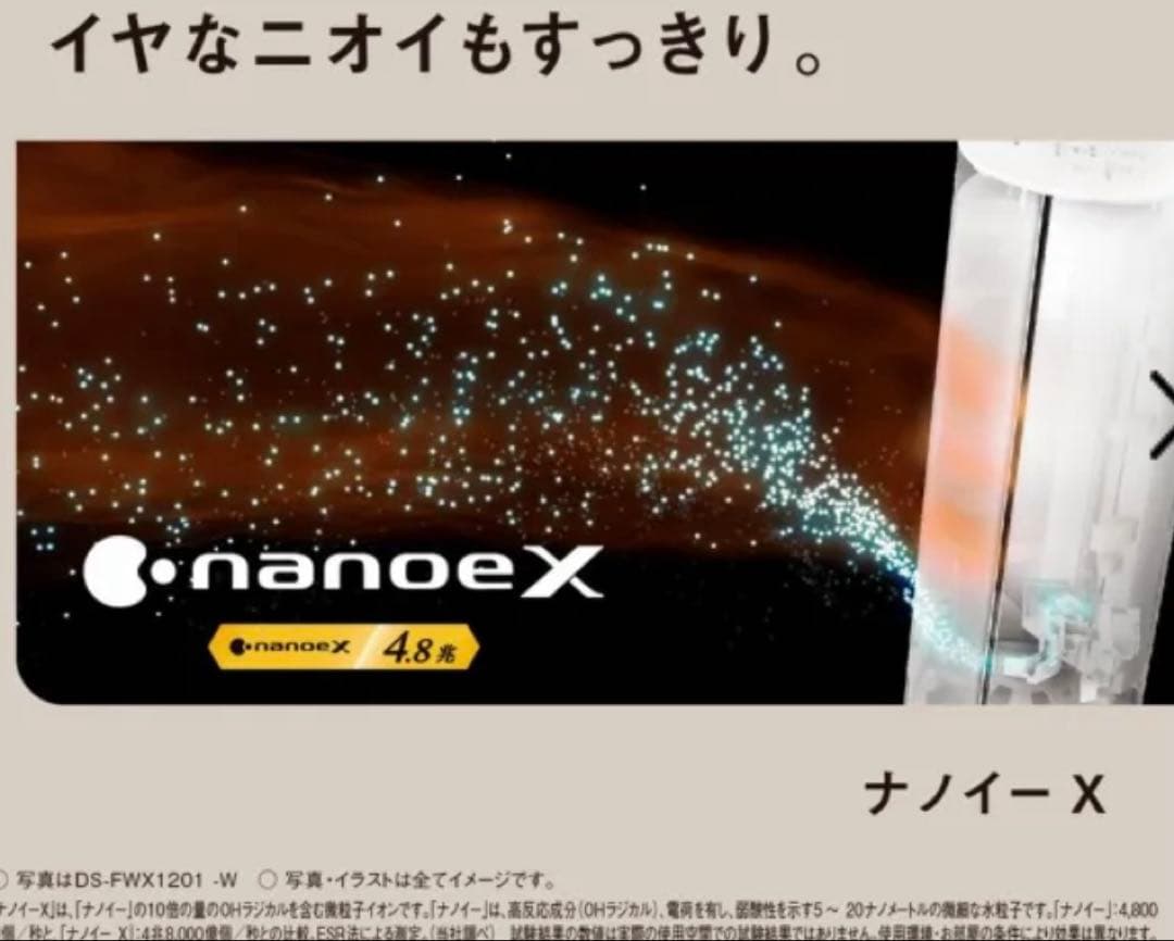Panasonic ホット&クールファンヒーターDS-FWX1201 ナノイーX