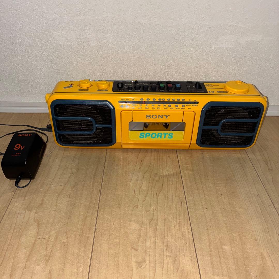 SONYSPORTS ソニー ラジカセ CFS-V75 イエロー ジャンク
