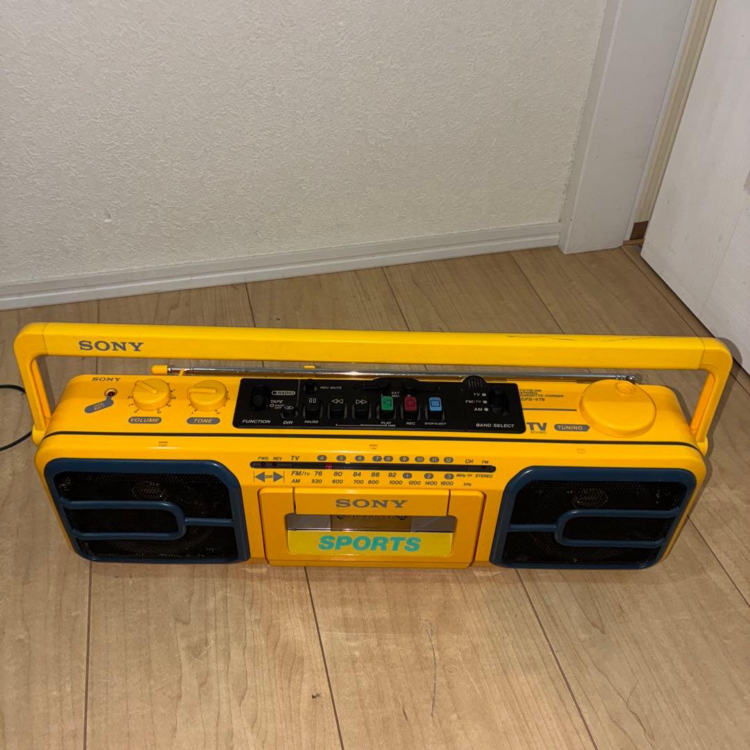 SONYSPORTS ソニー ラジカセ CFS-V75 イエロー ジャンク