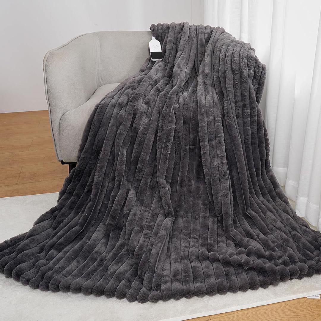 ubitan様　電気毛布 約190×130 グレー ふわとろ 掛け敷き兼用