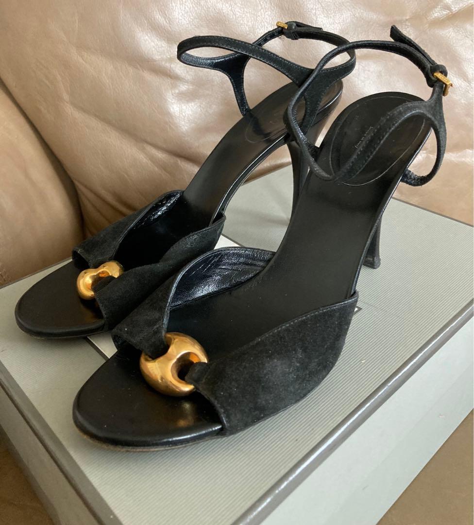 すーさん GUCCI サンダル グッチ パンプス ヒール 黒 ブラック