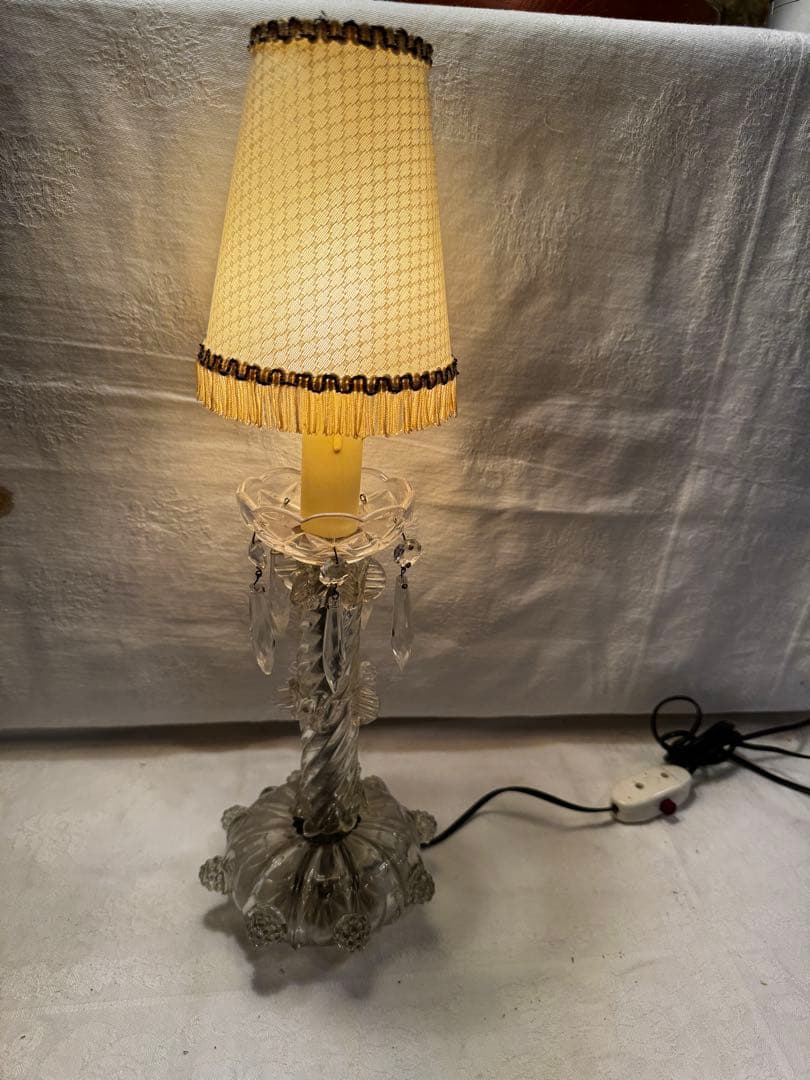 アンティーク　布シェードテーブルシャンデリア