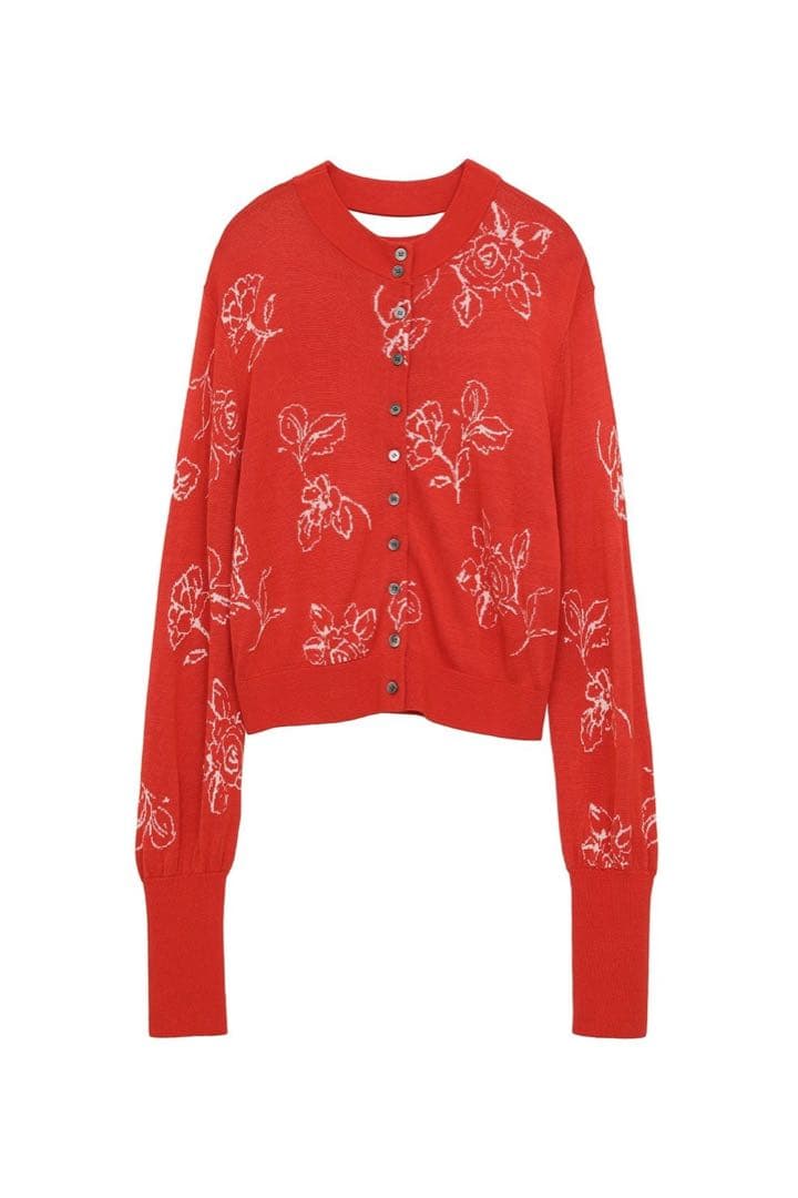 新品 田中みな実×CLANE FLOWER CARDIGAN RED サイズ1