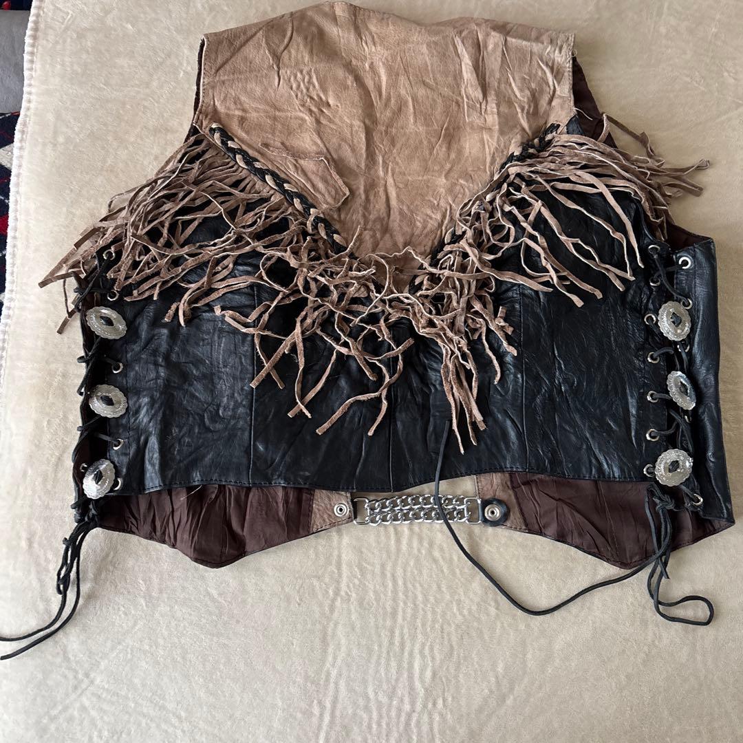 HUDSON LEATHER フリンジ レザージャケットＸＸＬ￼スナップボタン￼