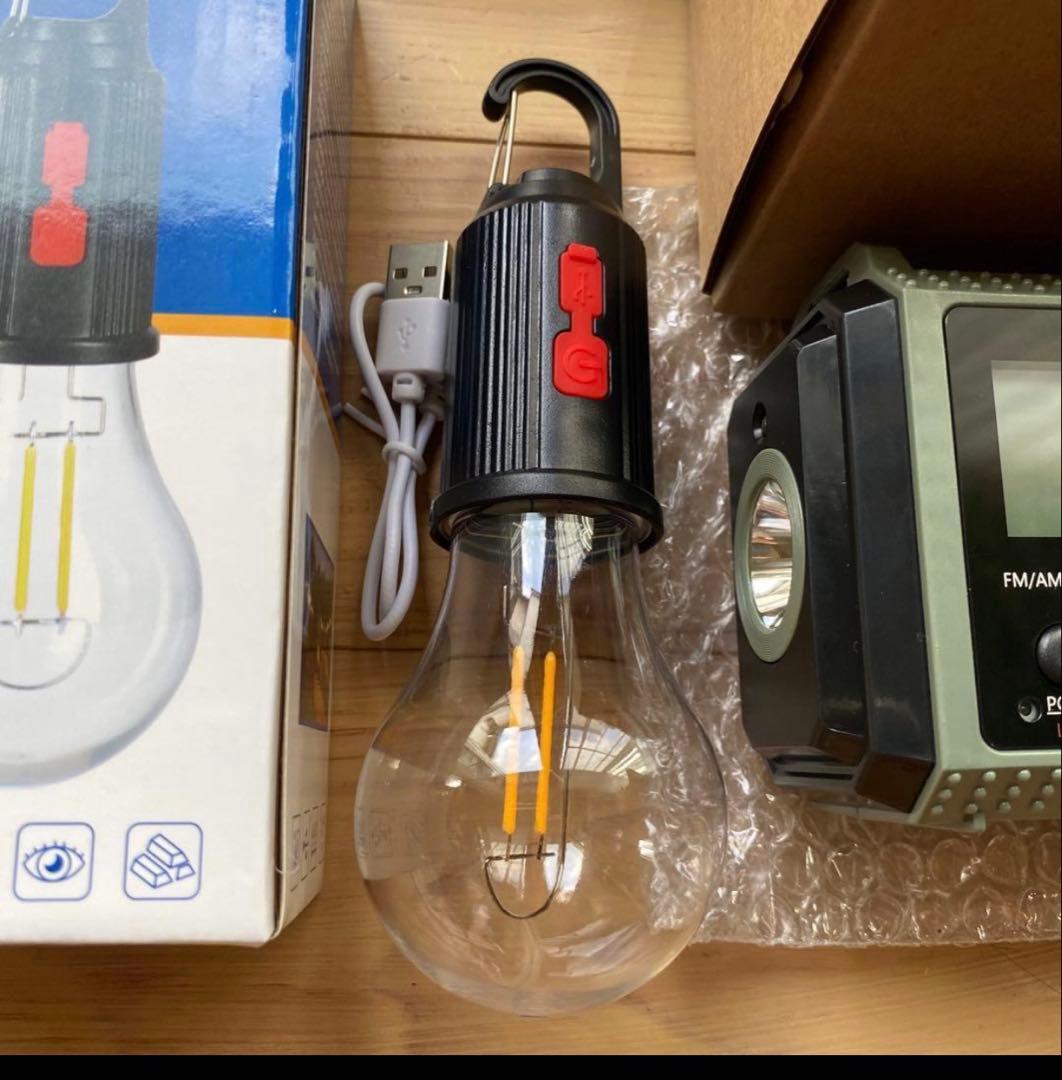 防災4種6点セット◎ラジオ1台・マット2・LEDランタン2➕腰掛け扇風機1台