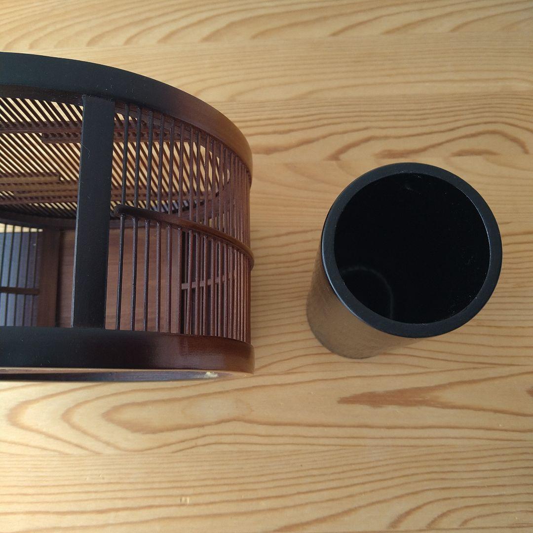 駿河竹千筋細工 花暦 木製竹工芸品 花瓶