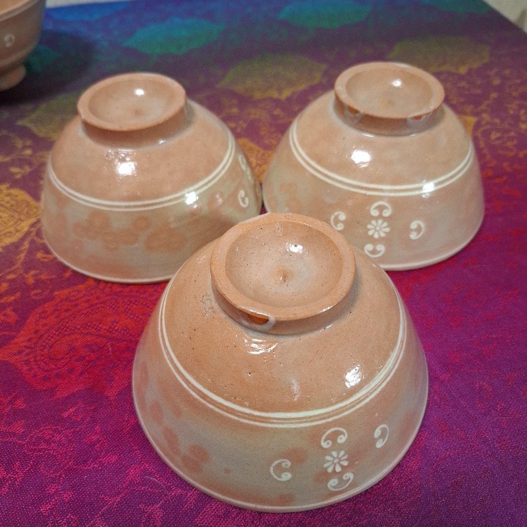 八幡窯 堀野証嗣 御本狂言袴 汲出碗 共箱 萩焼 茶道具 数茶碗　9客　お茶会