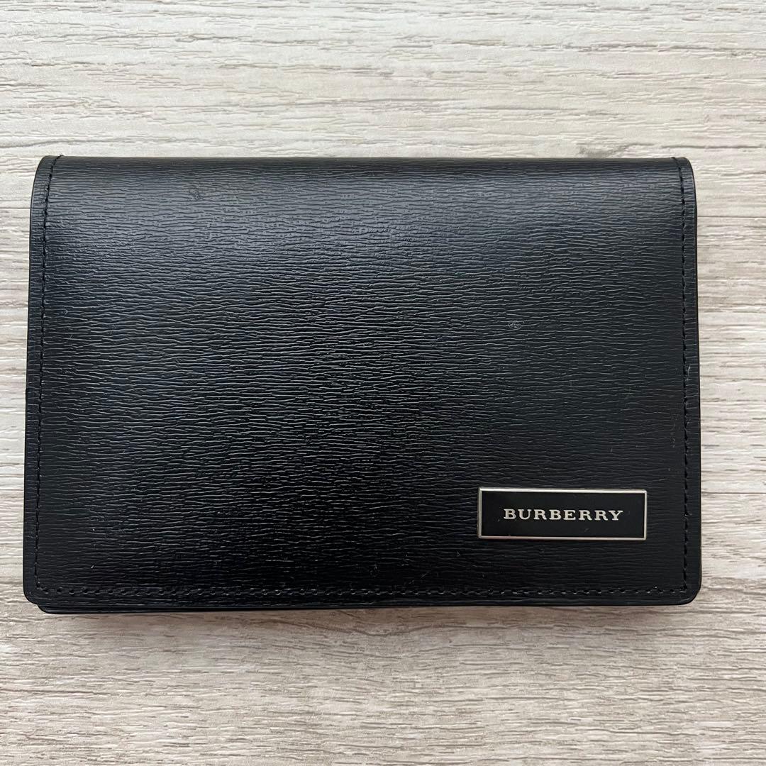 BURBERRY 黒 レザー 名刺入れ カードケース ID パスケース