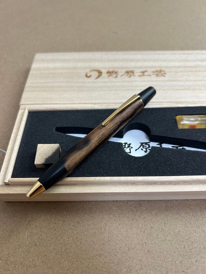 野原工芸 特上黒柿 ボールペン ロータリータイプ