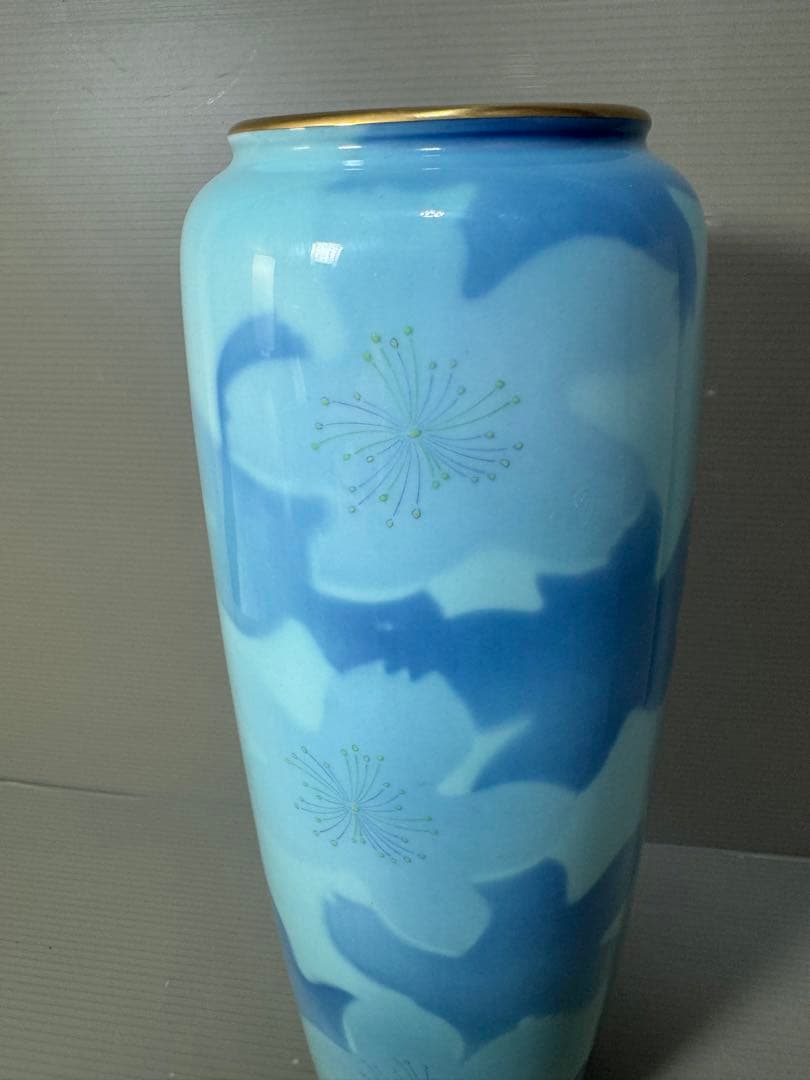 2349 深川製磁　色絵彩磁　金彩　花瓶