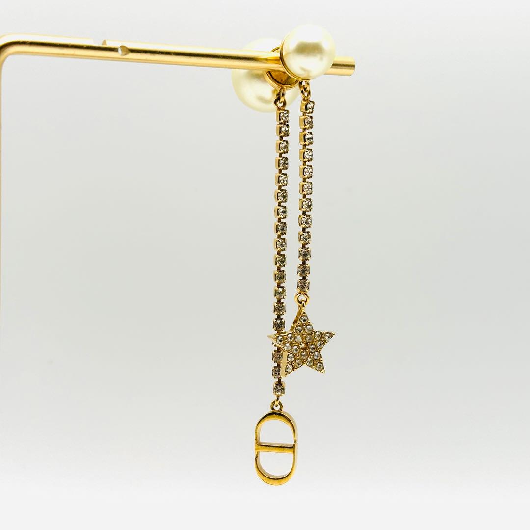 現行品　Dior Tribales ピアス　メタル　レジンパール　クリスタル