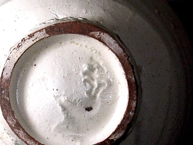 茨城・城里　松尾桃陽作　粉引　茶碗　無傷　共箱　保証。