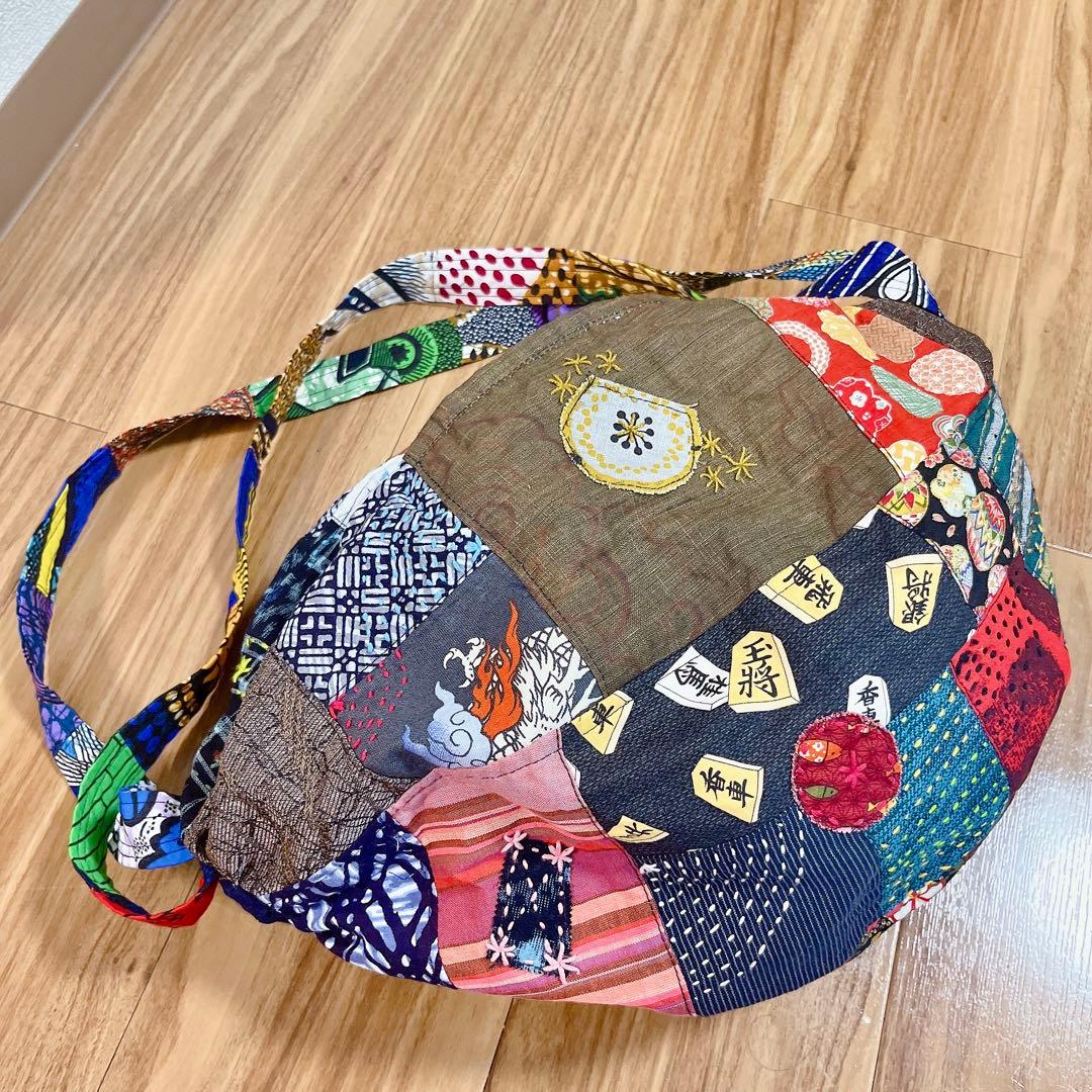 【78番】ハンドメイド　和柄　刺し子とパッチワークのリュック　男女兼用