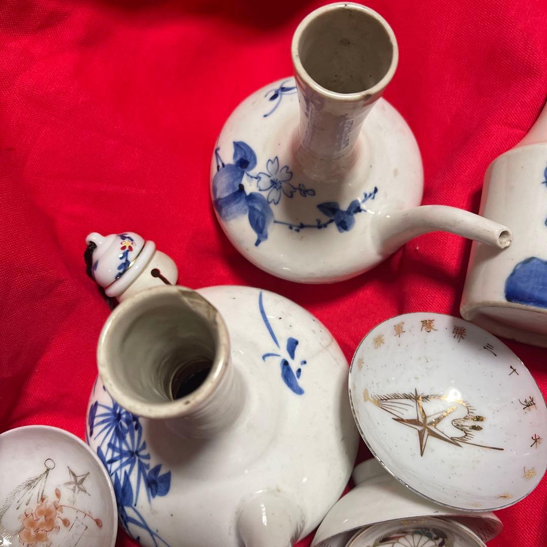 アンティーク 明治39年日本軍の盃や当時物御調子とおそらく護り鈴(年数経過品)