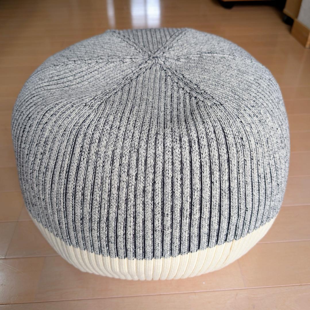 IDEE mini puuf 本体+カバー　ホワイト×ブラック ミックス