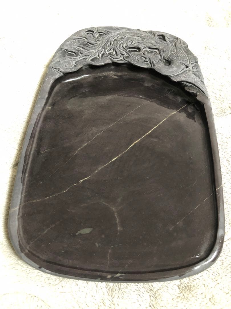 硯　すずり 端溪硯 大西洞 老坑 水岩 金錢氷紋 雲鳳文 書道用品 端渓硯