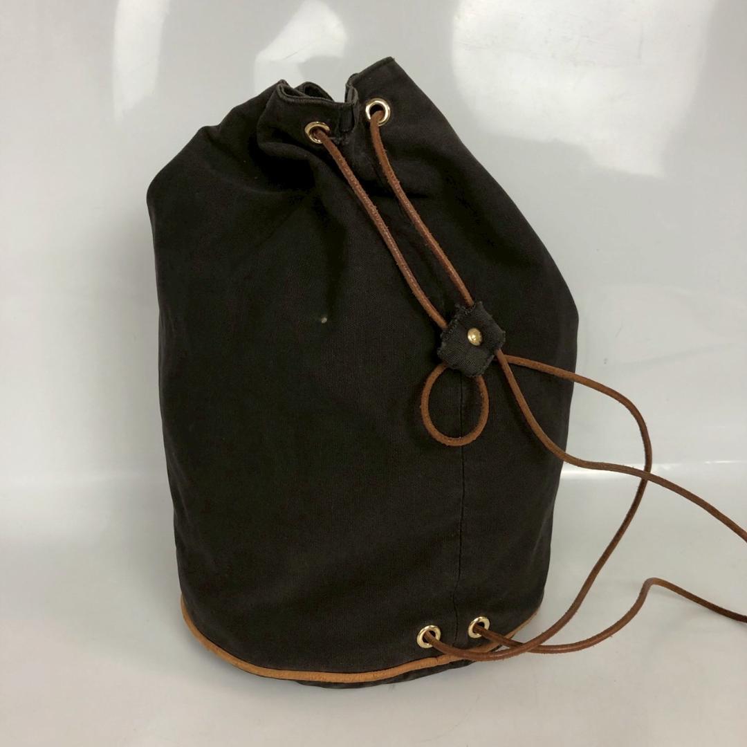 HERMES エルメス ポロションミミル 巾着 ショルダーバッグ ブラウン