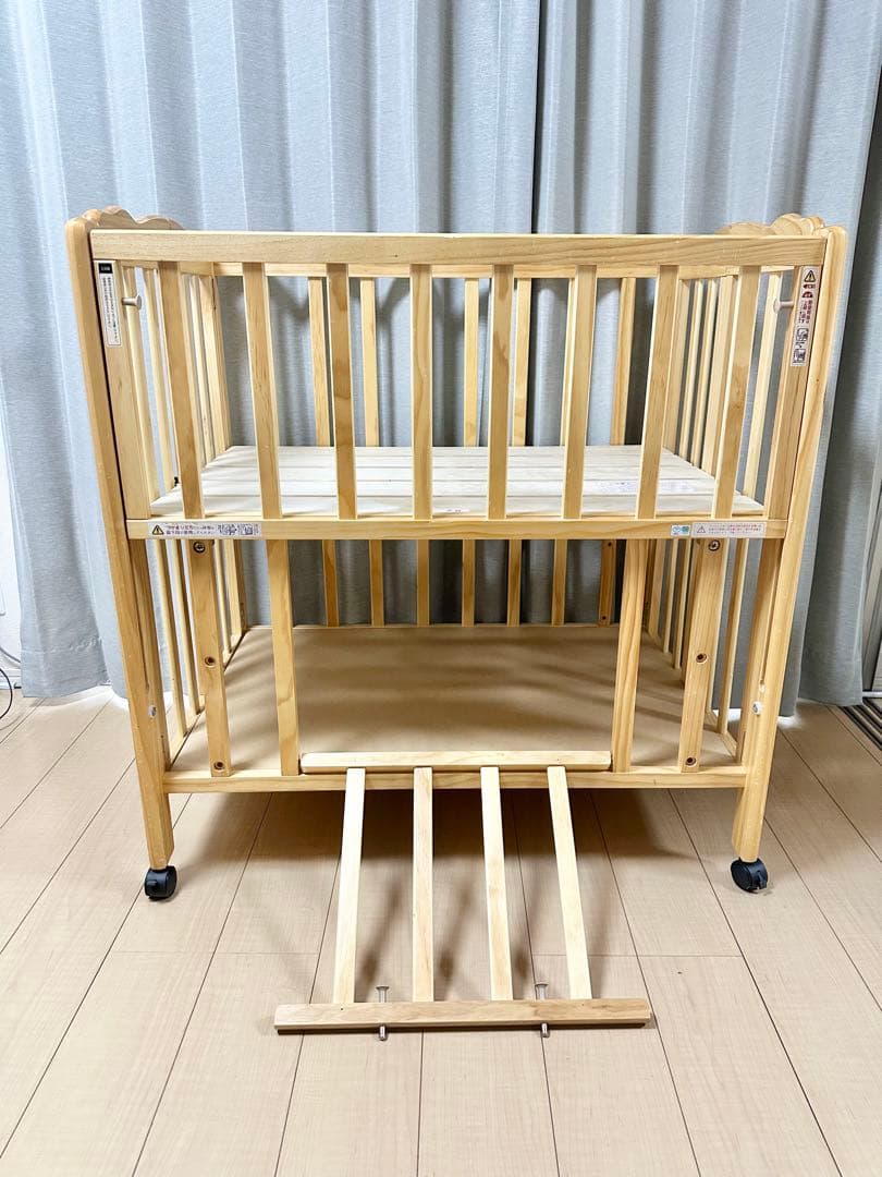 大和屋 パタン 折りたたみ ミニ ベビーベッド ナチュラル