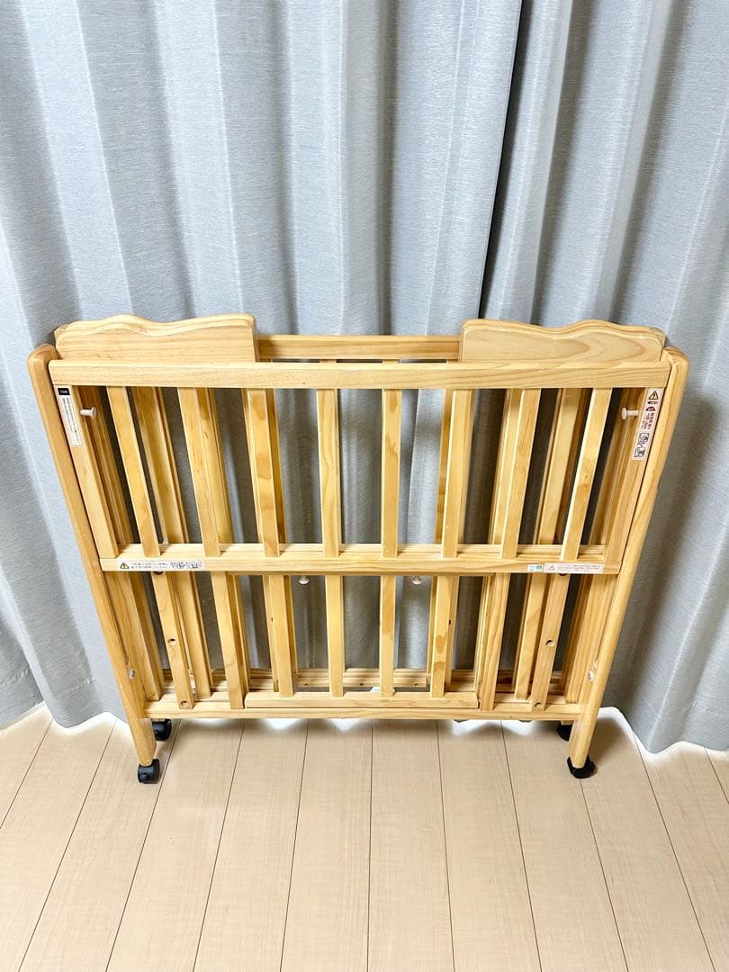 大和屋 パタン 折りたたみ ミニ ベビーベッド ナチュラル