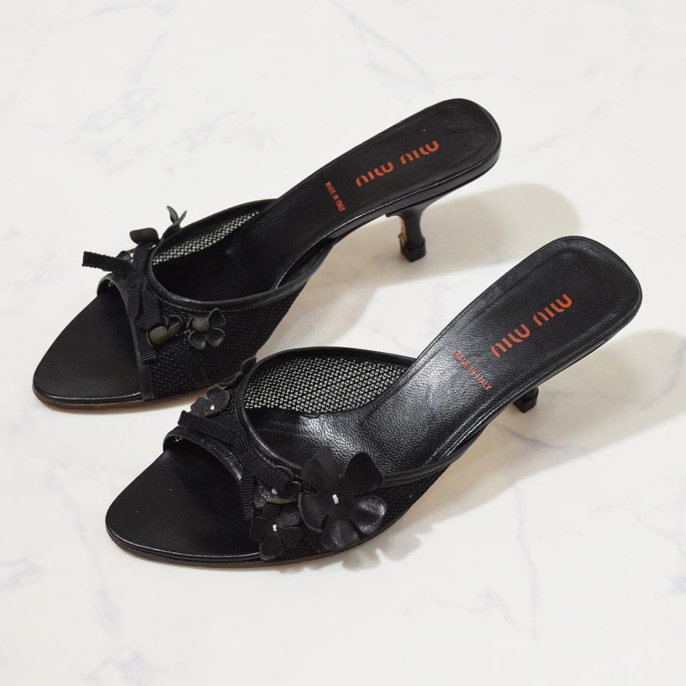 00s archive miu miu vintage ミュール サンダル 黒
