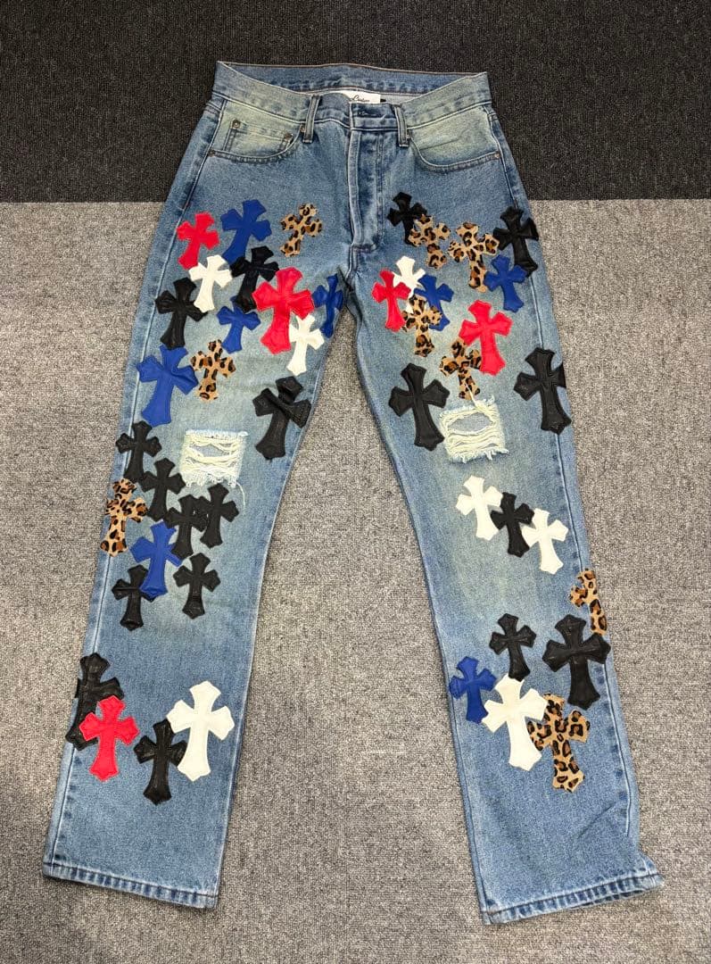 HyperCouture クロスパッチデニムパンツ M