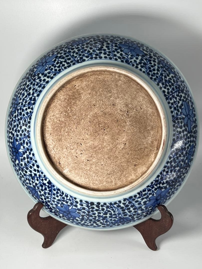 中国清時代　青花皿　直径 28.6㎝/西X-2