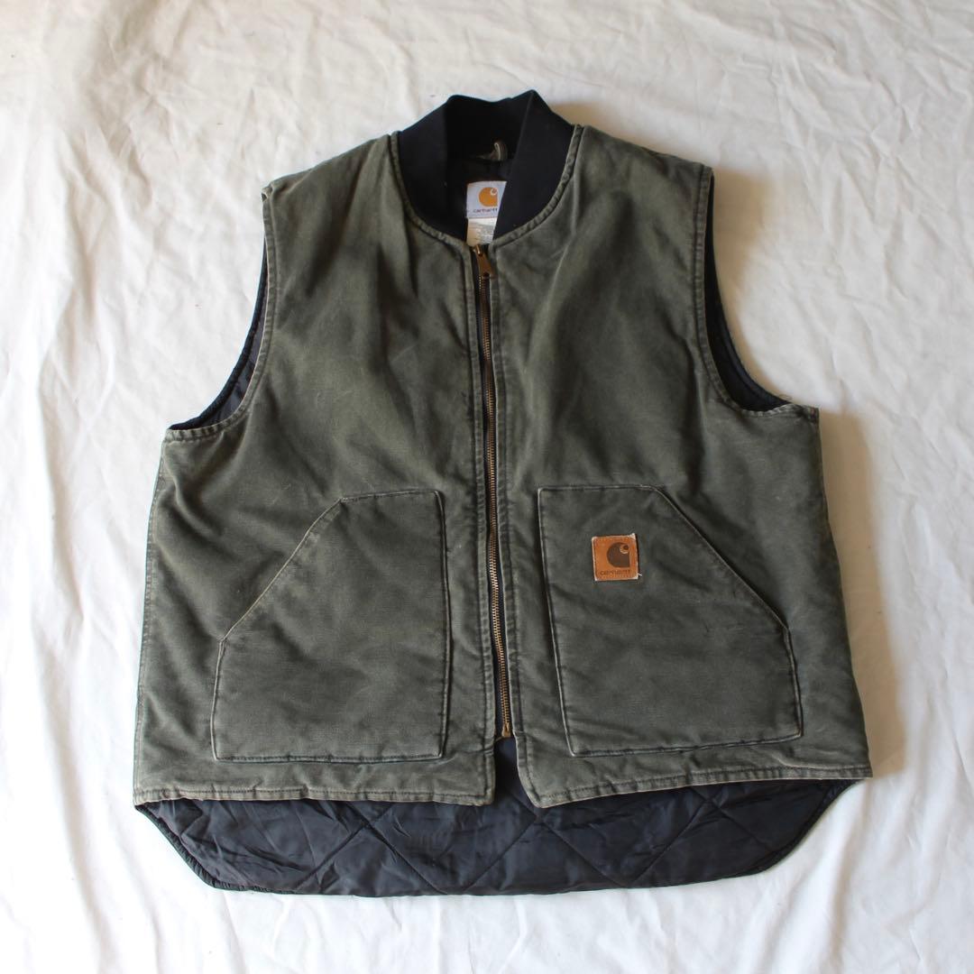 usa製 雰囲気系 Carhartt ダックベスト MOS モスグリーン XL