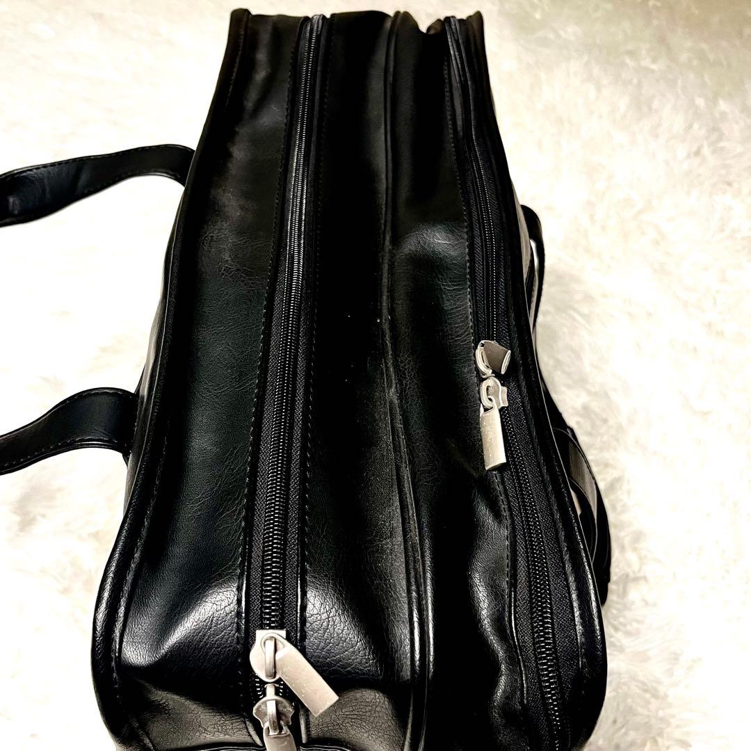 美品✨ANA 2way ビジネスバッグ オールレザー 大容量 2層式 ブラック