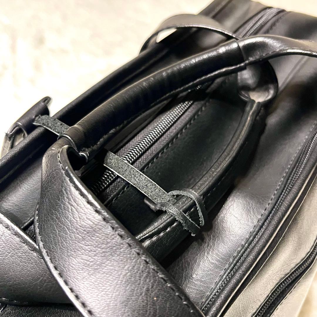 美品✨ANA 2way ビジネスバッグ オールレザー 大容量 2層式 ブラック