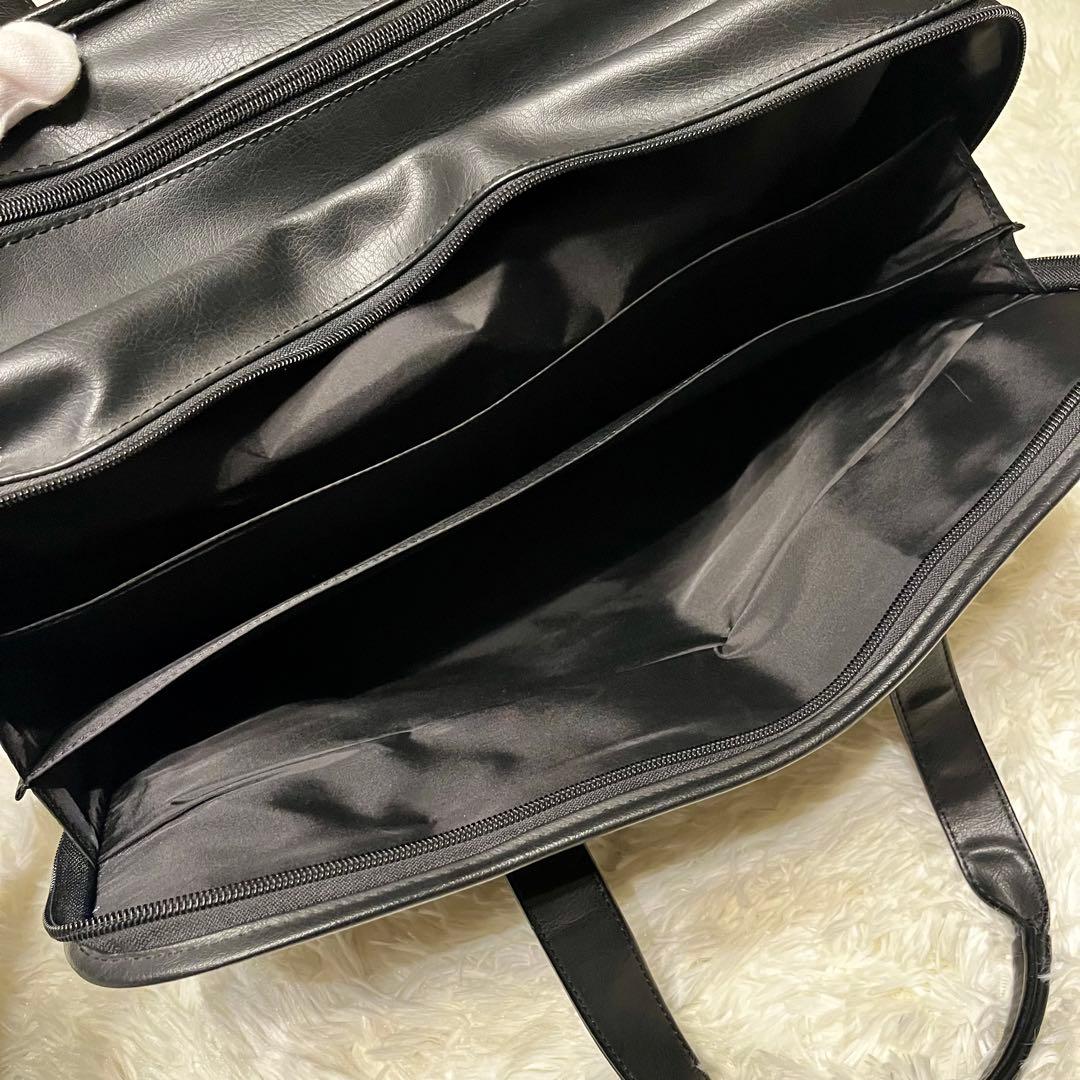 美品✨ANA 2way ビジネスバッグ オールレザー 大容量 2層式 ブラック