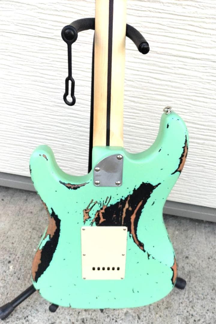 ストラトシンライン②　ハードレリックサーフグリーン　SSH　ステンレスフレット