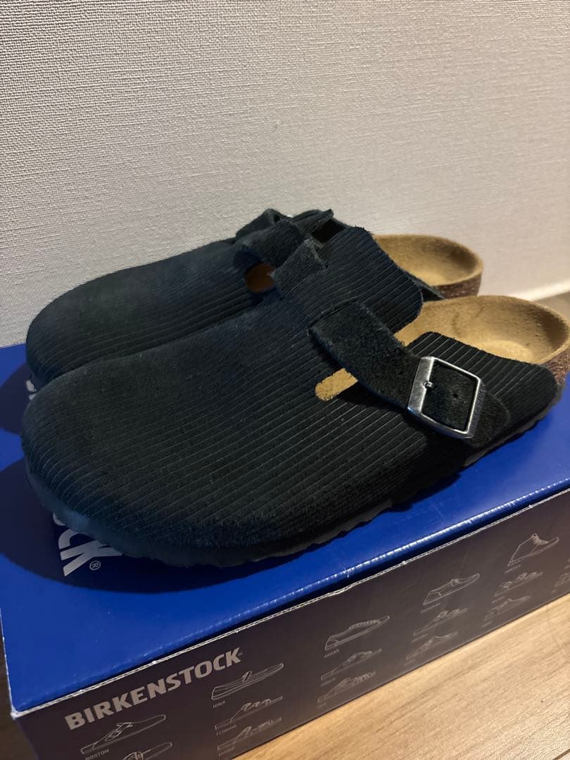 BIRKENSTOCK ブラック コーデュロイ サボサンダル