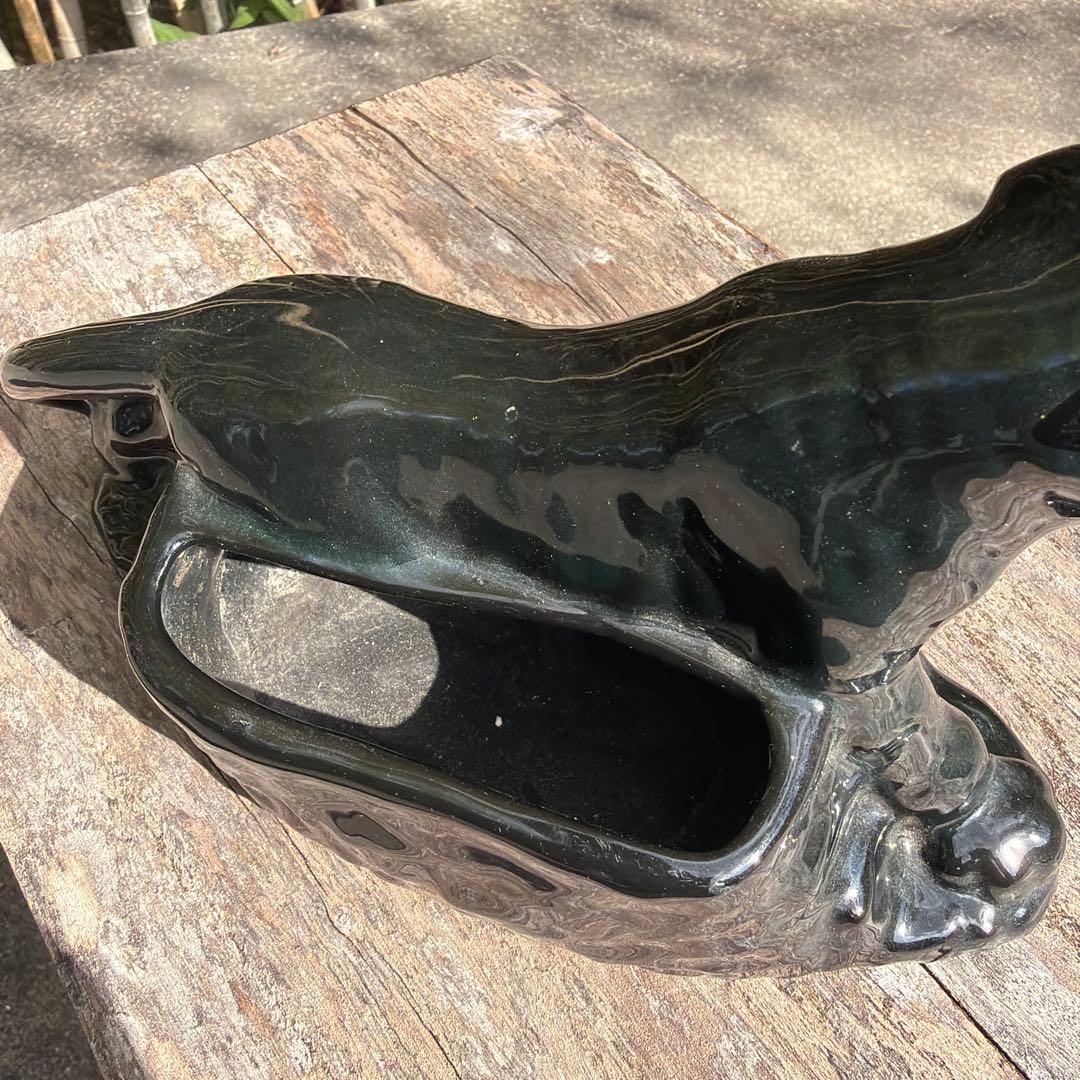 ブラックパンサー 陶器　置物　ミッドセンチュリー　ヴィンテージ　50-60s