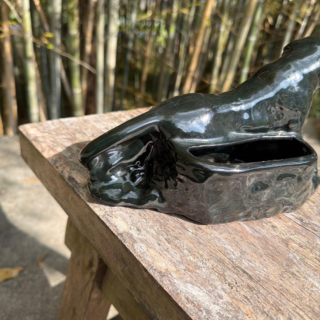 ブラックパンサー 陶器　置物　ミッドセンチュリー　ヴィンテージ　50-60s