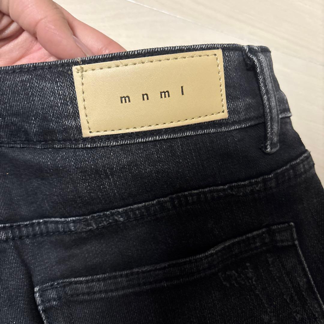 mnml ミニマル28inブラックスキニーデニム