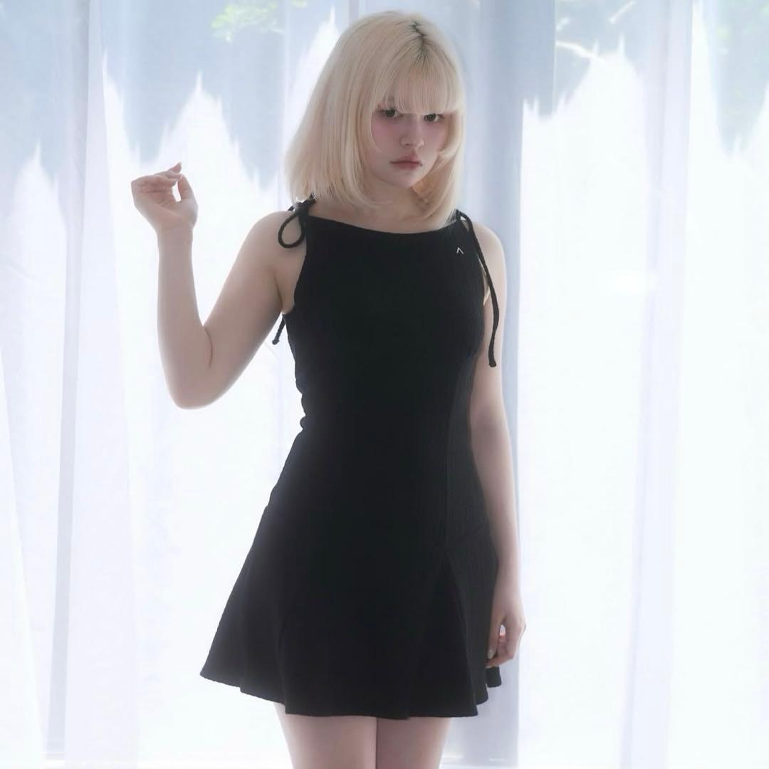 ワンピース andmary Julie cable mini dress black