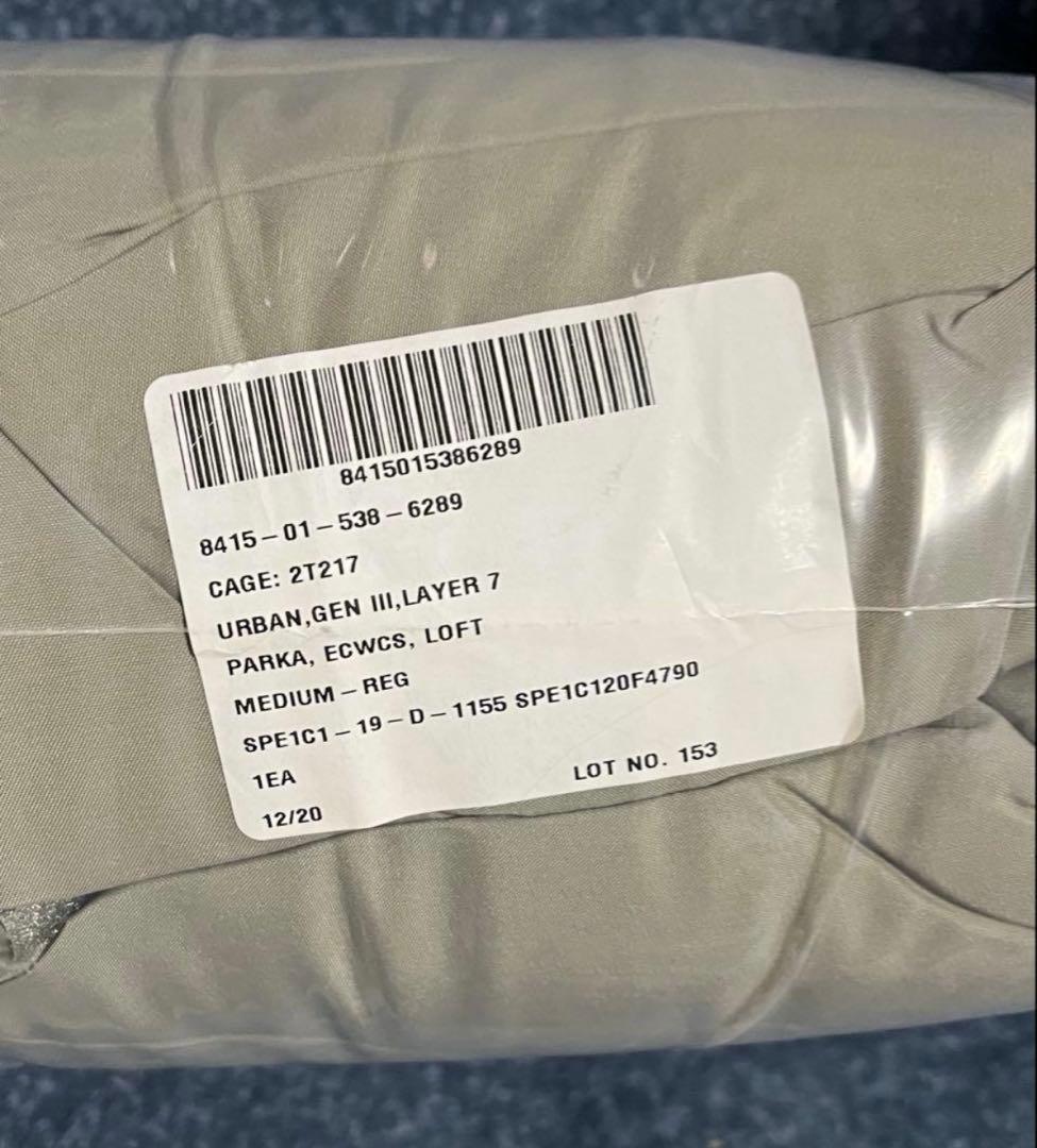 米軍実物 現行 未使用品 ECWCS LEVEL 7パーカー Mサイズ！