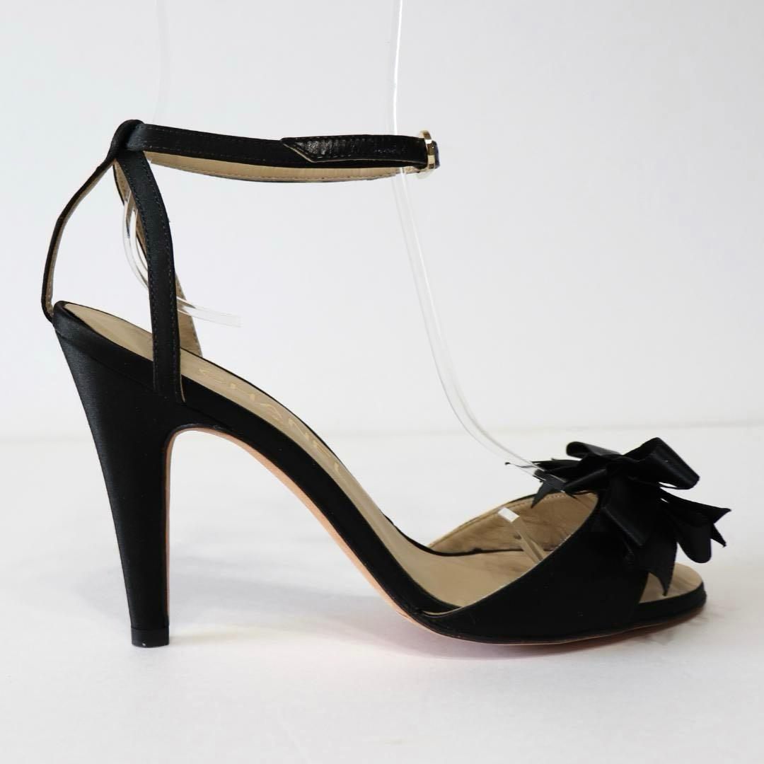 未使用 CHANEL シャネル サンダル リボン ココマーク ブラック 23cm