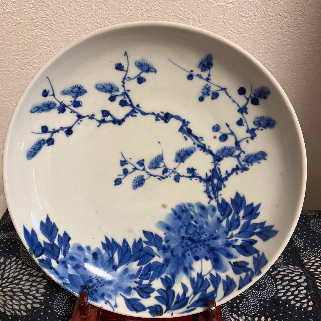 古伊万里　牡丹と梅　古美術