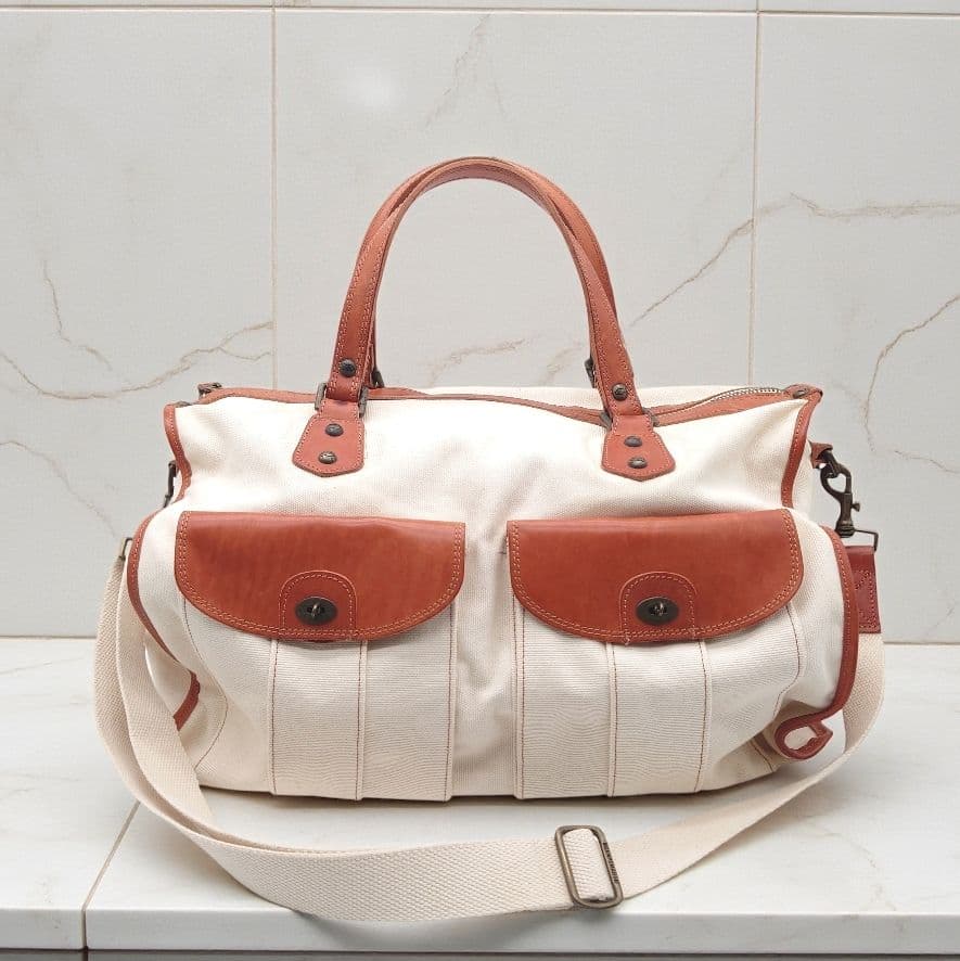 CAMPOMAGGI　カンポマッジ　キャンバス　レザーショルダー　バッグ　大容量