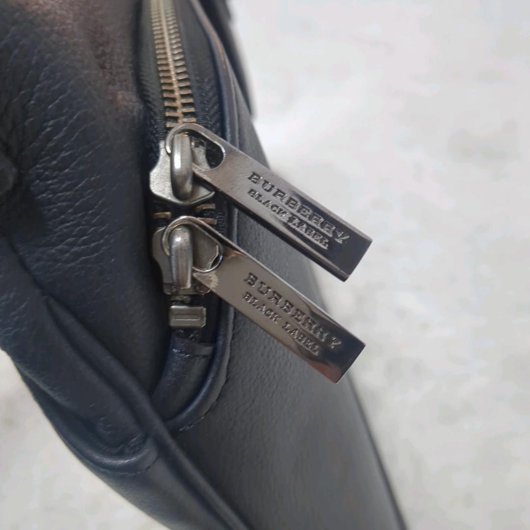 【未使用級】バーバリーブラックレーベル 豪華おまけ付 黒 レザー ビジネスバッグ