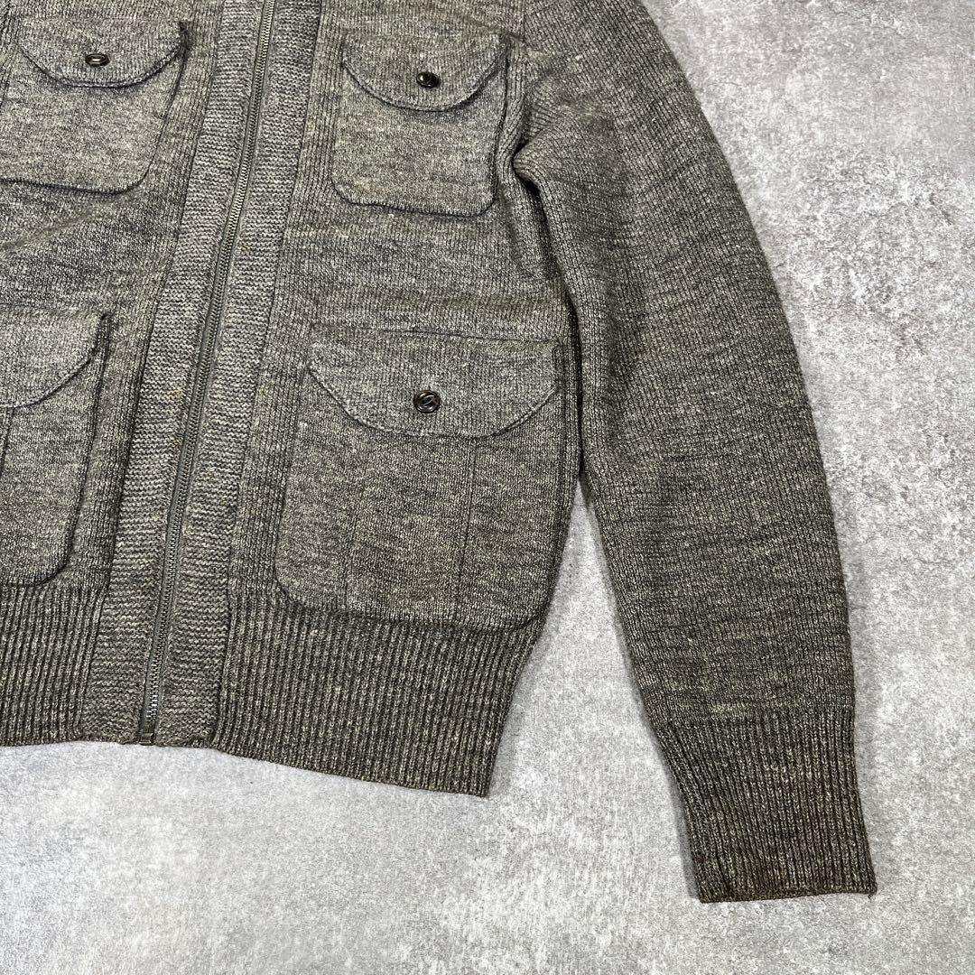 RRL ドライバーズニット　アルパカ　リネン　S グレー　ヴィンテージモデル