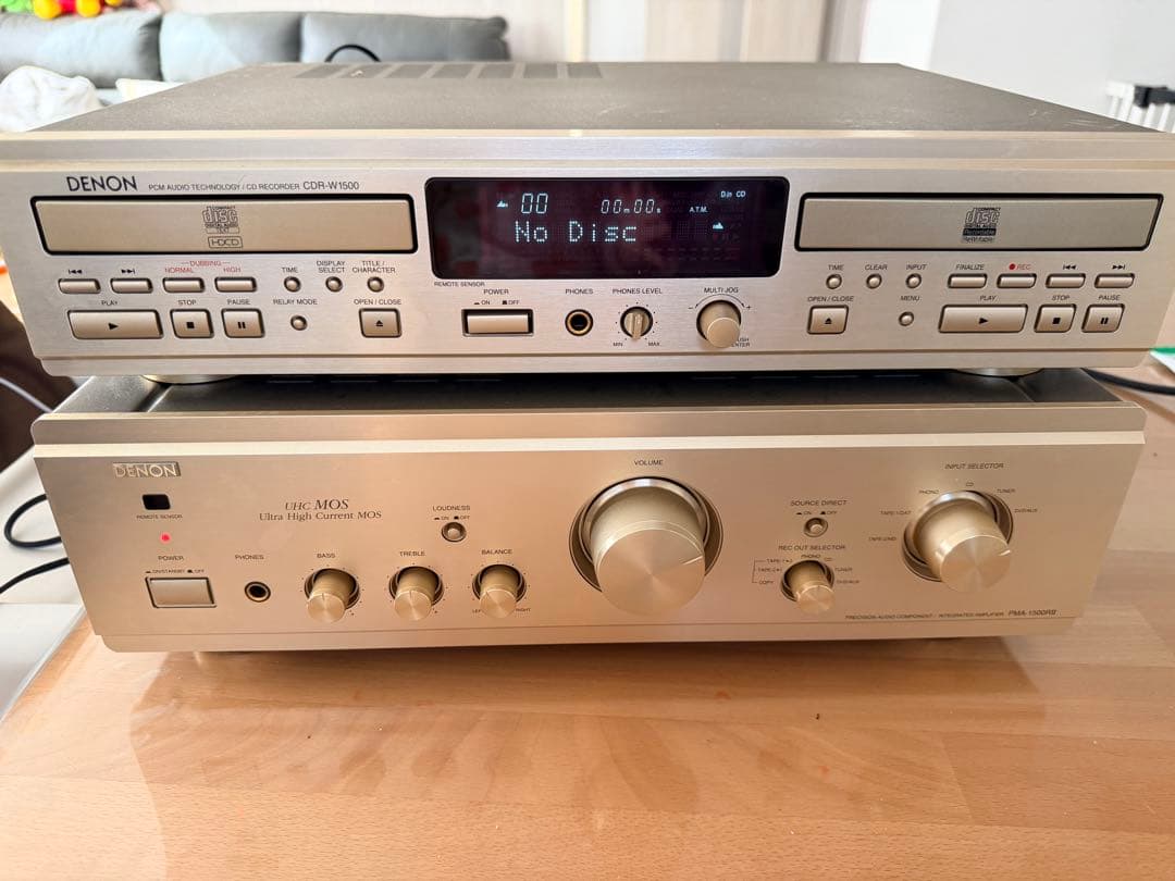 り*り様 DENON CDR-W1500 CDレコーダーとアンプセット 2台のユ