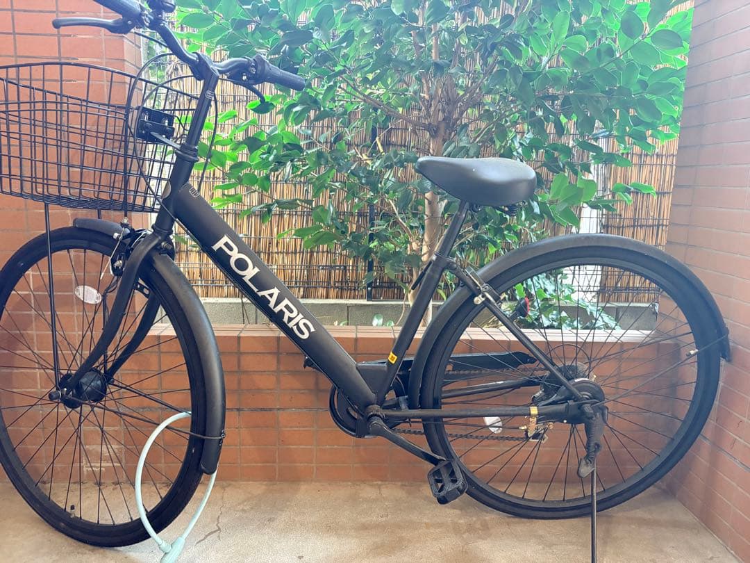 POLARIS シティサイクル ブラック バスケット付き