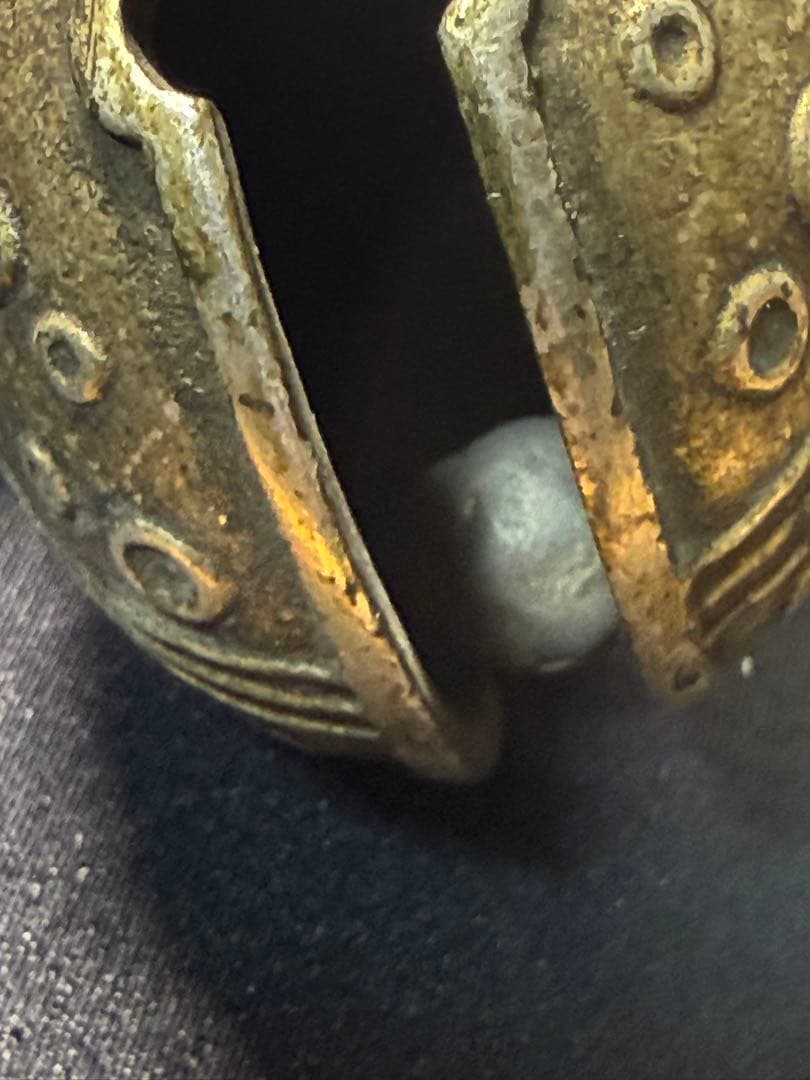 李朝 古民具 大型 鳥鈴 白銅 朝鮮別銭文様 希少 骨董 古銭 民藝 時代物