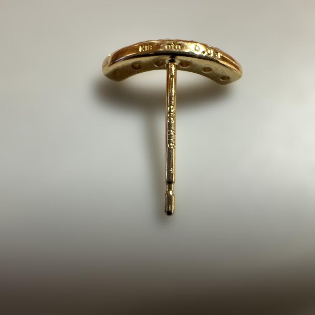 ete K18YG ピース ブラウンダイヤモンド アーチ ピアス