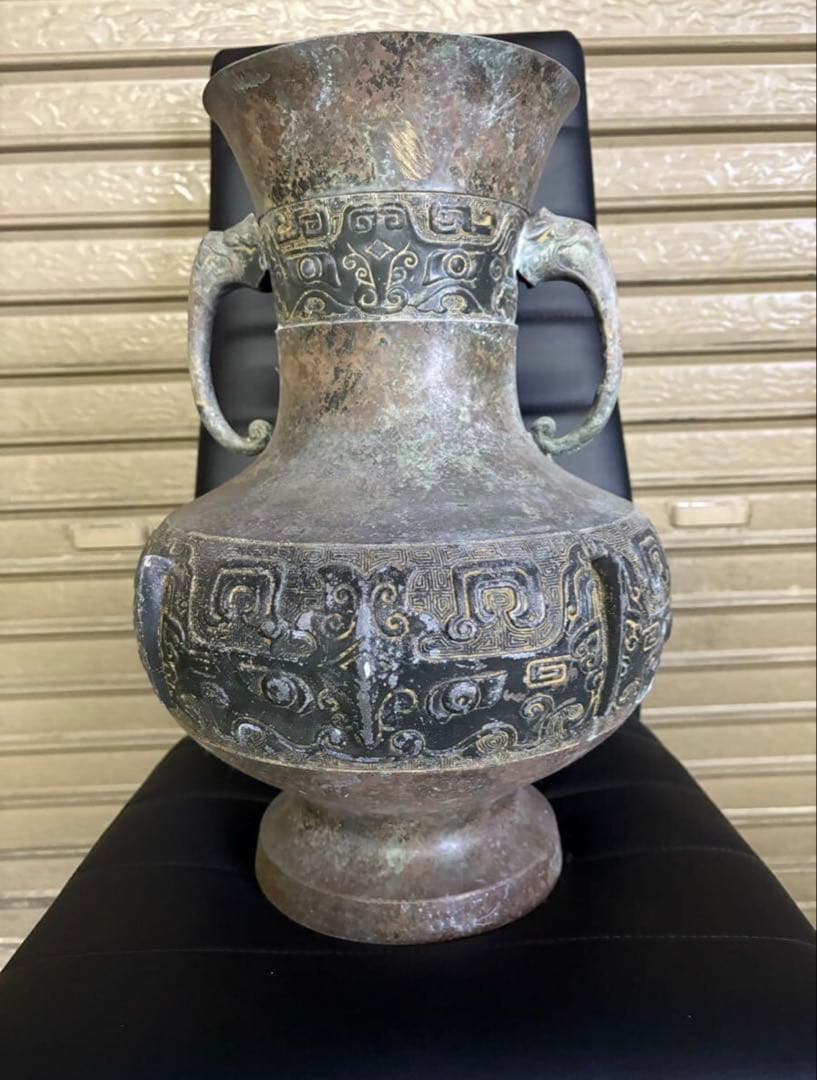 骨董品　置物　花器　青銅