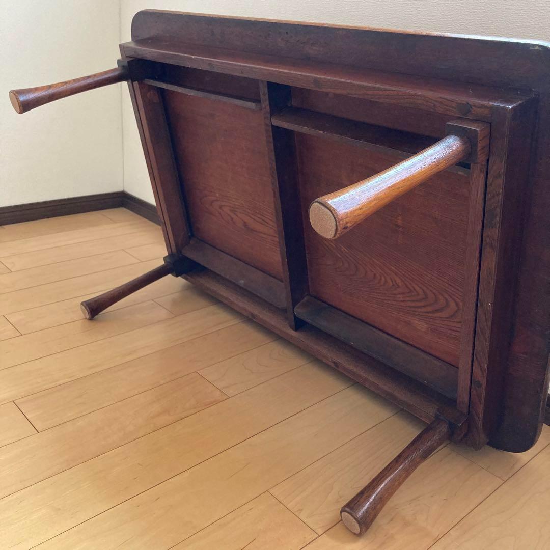 【アンティーク】一枚板 木製座卓 長方形 ブラウン シンプルデザイン