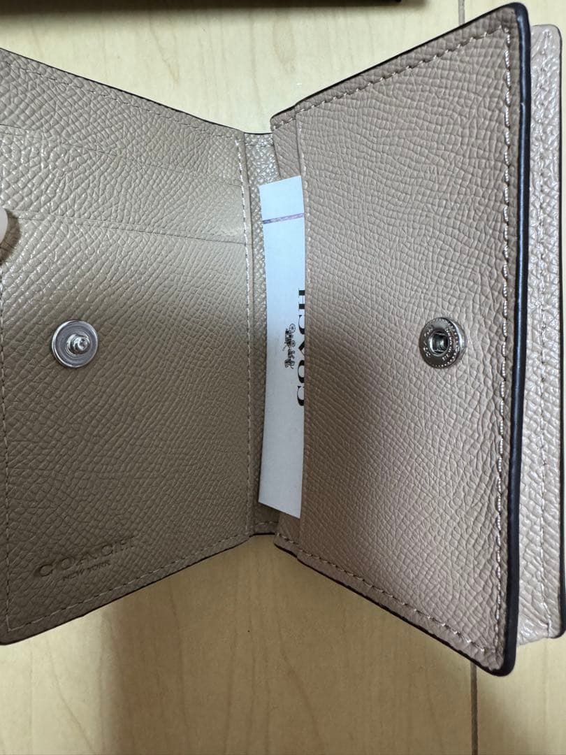 【箱無し】COACH コーチ 名刺入れ カードケース レディース ベージュ